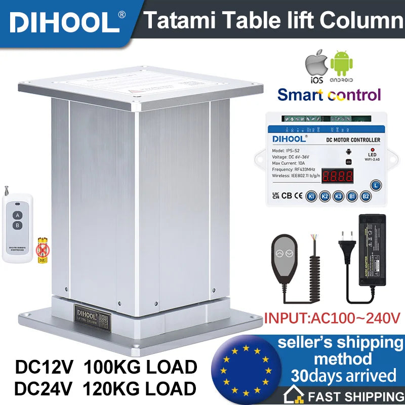 Electric Tatami Lift Table Column 12V 24V DC Motor Control Support Pil electric-tatami-lift-table-column-12v-24v-dc-motor-control-support-pil