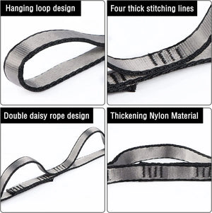 2pcs Adjustable Daisy Chains 23KN Strong Climbing Strap Nylon Strap Rope Multi Loop Yoga Straps