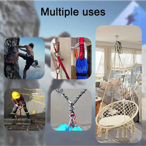 2pcs Adjustable Daisy Chains 23KN Strong Climbing Strap Nylon Strap Rope Multi Loop Yoga Straps