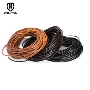 WUTA 2/5 Meters 100% Genuine Leather Cord Round Rope 1.5-6mm Leather Strap Strings Woven Rope Jewelry Necklace Bracelet Lace