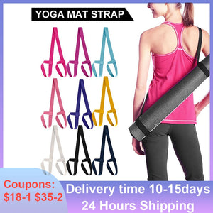 Yoga Mat Strap Belt Adjustable Sports Sling Shoulder Carry Strap Belt Exercise Stretch Elastic Yoga Belt Yoga Mat Binding Belt