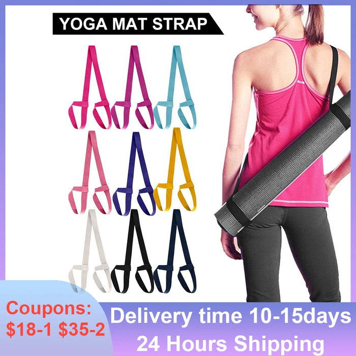 Yoga Mat Strap Belt Adjustable Sports Sling Shoulder Carry Strap Belt Exercise Stretch Elastic Yoga Belt Yoga Mat Binding Belt