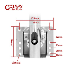 6 Inch Double Solid Wheel Sidewind Round Swivel Trailer Jack With Bolt On Capacity 650KG Jockey Wheel Boat RV Parts Accessories