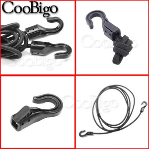 1set Heavy Duty Elastic Bungee Shock Cord Strap Stretch Plastic Hook for Car Luggage Tent Kayak Boat Canoe Bikes Rope Tie