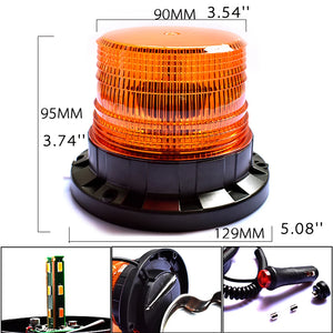 LED Strobe Police Light 12v/24v Amber Warning Lights,Emergency Flash Beacon Light Magnetic for Forklift Trucks Vehicle 9-80V