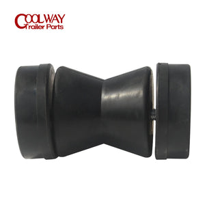 Black Rubber Winch Post Boat Trailer Bow Stop Roller With Bolt Shaft Parts Accessories