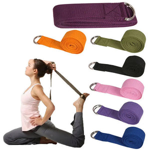 180cm Sport Yoga Strap Durable Cotton Exercise Straps Adjustable D-ring Buckle Gives Flexibility For Yoga Stretching Pilates