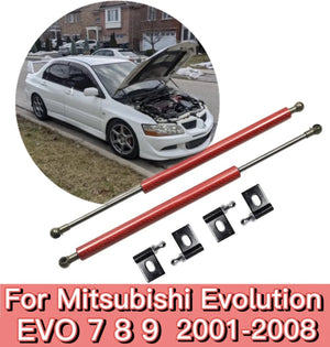 For Mitsubishi Lancer Evolution EVO 7 8 9 2001-2008 Front Hood Bonnet Gas Struts Lift Support Rods Cylinders Shock Damper Piston