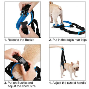 Adjustable Pet Dog Sling Lift Harness Leg Brace Hind Leg Help Walking Dogs Balance Harness Auxiliary Belt Strap for Dogs