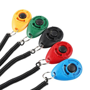 Pet Products Pet Cat Dog Training Clicker Plastic New Dogs Click Trainer Aid Adjustable Wrist Strap Sound Key Chain Dog Repeller