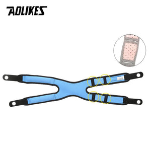 AOLIKES 1PCS Double Patella Breathable Flexible Knee Brace Strap Support Pad Help Reduce Pain Soreness Fitness Exercise Pressure