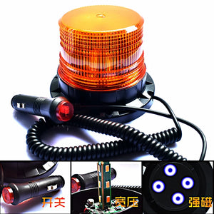 LED Strobe Police Light 12v/24v Amber Warning Lights,Emergency Flash Beacon Light Magnetic for Forklift Trucks Vehicle 9-80V