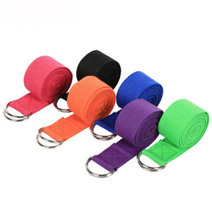 180cm Sport Yoga Strap Durable Cotton Exercise Straps Adjustable D-ring Buckle Gives Flexibility For Yoga Stretching Pilates