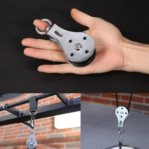 300kg Pulley M8 Fixed Pulley Bearing Lifting Pulley Crown Block Crane Pulley Block Hanging Wire Towing Wheel for 3-8mm Wire Rope