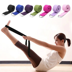 180cm Sport Yoga Strap Durable Cotton Exercise Straps Adjustable D-ring Buckle Gives Flexibility For Yoga Stretching Pilates