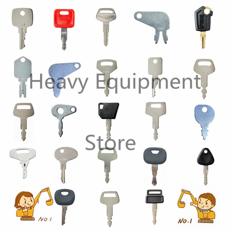 23 Keys Heavy Equipment Construction Ignition Key Set for Caterpillar ...