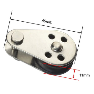 1PCS Stainless Steel 316 Pulley 25mm Blocks Rope Pulley Nylon Sheave Single Lashing Eye For 2mm To 8mm Rope