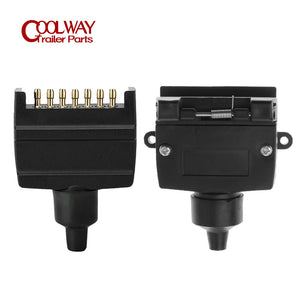 Trailer 7 Pin Flat Male Female Plug Socket Connector Motorhome Car Auto Truck  Boat CaravanRV Parts Camper Accessories