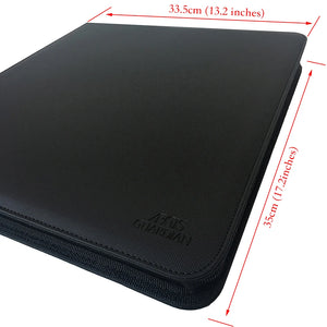 AEGIS GUARDIAN Premium 12 Pockets Trading Card Album Folder - 480 Side Loading Pocket Zip Binder for TCG: Black