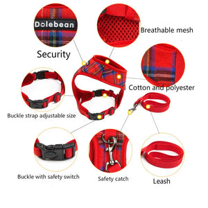 Pet Supplies Leash Set Dog Harness Dog Vest Pet Leash Polyester Brace Chest Strap Buckle Design Can Adjust The Bust Size