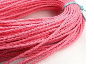 LINSOIR 10meters/lot Dia 3 4 mm PU Braided Leather Cord Rope Thread Fitting Necklaces Bracelets Findings DIY Jewelry Making F583