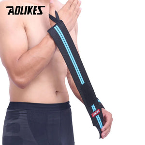 AOLIKES 1PCS Wrist Support Gym Weightlifting Training Weight Lifting Gloves Bar Grip Barbell Straps Wraps Hand Protection