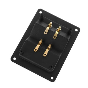 Terminal Cup Connector 266 Parts Express Binding Posts Gold Banana Jacks Recessed Bi-Amp Speaker Box Black Jan-12