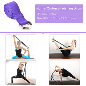 Indoor 2pcs EVA Yoga Blocks 1pcs Cotton Yoga Strap Stability Blocks Strap Set for Yoga Pilates Meditation Indoor Exercise