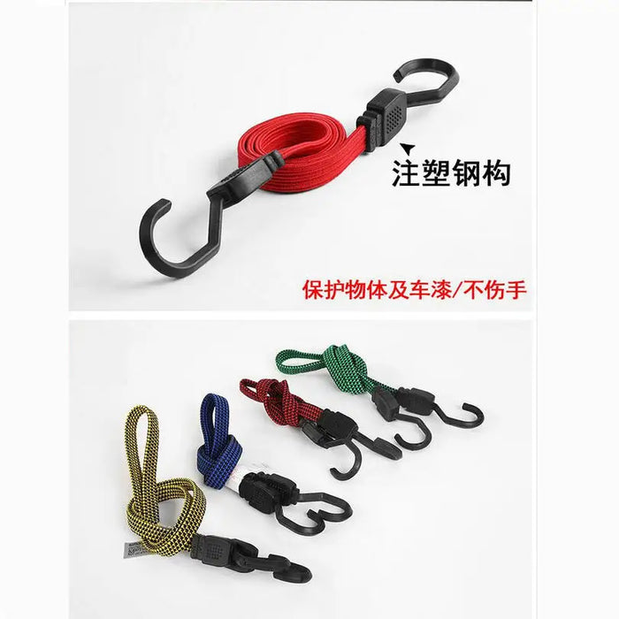 3PCS Stretch Elastic Bungee Cord Hooks Brand Bikes Rope Tie Car Luggage Fixed Straping Roof Rack Strap Double Hooks 40-200MM