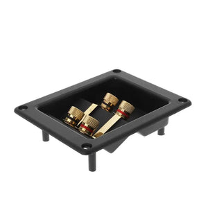 Terminal Cup Connector 266 Parts Express Binding Posts Gold Banana Jacks Recessed Bi-Amp Speaker Box Black Jan-12