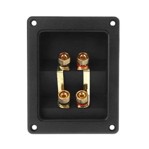 Terminal Cup Connector 266 Parts Express Binding Posts Gold Banana Jacks Recessed Bi-Amp Speaker Box Black Jan-12