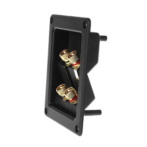 Terminal Cup Connector 266 Parts Express Binding Posts Gold Banana Jacks Recessed Bi-Amp Speaker Box Black Jan-12