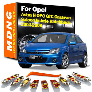 MDNG 15Pcs Canbus Car LED Interior Dome Map Trunk Light Kit For Opel Astra H OPC GTC Caravan Saloon Estate Hatchback 2004-2009