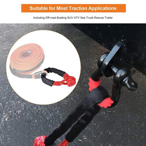 Shatter Resistant Synthetic Soft Shackle Rope Heavy Duty Offroad Tow Shackle Strap with Protective Sleeve 38000lbs 1/2"x22"