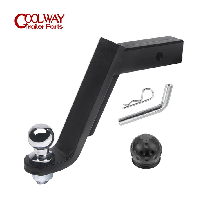 8inch Drop Tow Bar W/50mm 2inch Ball Cover Mount Tongue Hitch Trailer Car RV Boat Parts Accessories