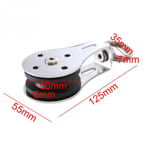 300kg Pulley M8 Fixed Pulley Bearing Lifting Pulley Crown Block Crane Pulley Block Hanging Wire Towing Wheel for 3-8mm Wire Rope