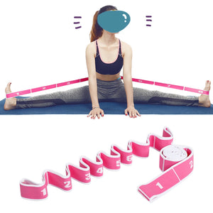 Yoga Pull Strap Belt Polyester Latex Elastic Latin Dance Stretching Band Loop Yoga Pilates GYM Fitness Exercise Resistance Bands