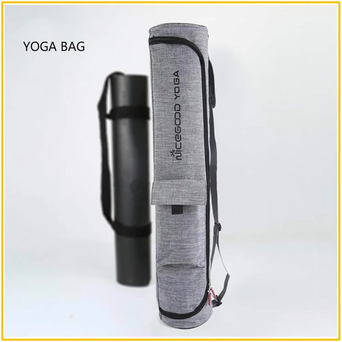 2024 Yoga Mat Gym Bag with Side Pockets Waterproof Carrier Durable Canvas Cotton Yoga Backpack Carry Strap Drawstring
