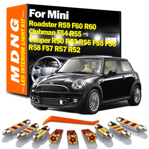 MDNG Canbus Car LED Interior Light Kit For Mini Roadster R59 F60 R60 Cooper R50 R53 R56 F55 F56 R58 F57 R57 R52 Clubman F54 R55