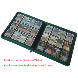 480 Pockets Side Loading Trading Card Binder Pages - Zip Album - 12 Pocket TCG Folder Card Collector : Green