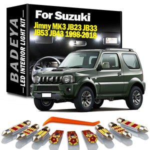 BADEYA 6Pcs Canbus LED Interior Light Kit For Suzuki Jimny MK3 JB23 JB33 JB53 JB43 1998-2018 Map Dome Reading License Plate Lamp