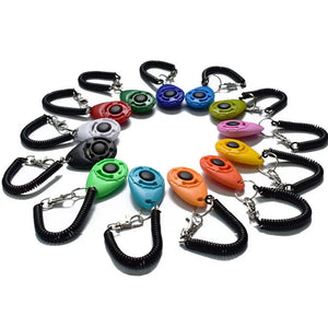 Pet Products Pet Cat Dog Training Clicker Plastic New Dogs Click Trainer Aid Adjustable Wrist Strap Sound Key Chain Dog Repeller