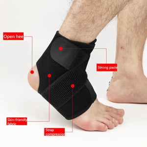 1PC Safety Ankle Support Gym Running Protection Black Foot Bandage Elastic Ankle Brace Band Guard Sport Tobilleras Deportivas