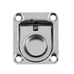 44*38mm Boat Recessed Hatch Spring Loaded Pull Handle Marine Locker Flush Lifting Ring Pull Stainless Steel Deck Hatch Boat Part