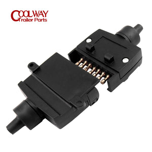 Trailer 7 Pin Flat Male Female Plug Socket Connector Motorhome Car Auto Truck  Boat CaravanRV Parts Camper Accessories