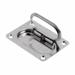 Boat Recessed Hatch Spring Loaded Pull Handle Marine Locker Flush Lifting Ring Pull Stainless Steel Deck Hatch Boat Part