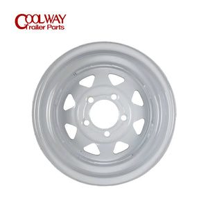 13 Inch X 4.5J White Spoke Trailer Rim 4-100 and 5 -114.3 Car Bolt Pattern Caravan Boat RV Parts Accessories