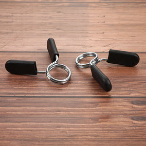 1Pair Barbell Clamp Spring Collar Clips 2.5/2.8/3cm Gym Weight Dumbbell Lock Standard Lifting Kit