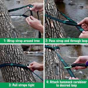 2PCS Hammock Straps& Belts  Extra Strong & Lightweight Ropes and 600 LBS Breaking Strength, No Stretch Polyester