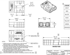 10/5pcs For Anderson Plug Connector 50a 6awg Caravan Trailer Solar 4x4 Truck Suitable For Anderson Forklift Battery Connector